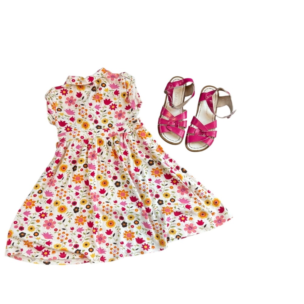 Gymboree Floral Wrap Dress Girls Size 7 Multicolor